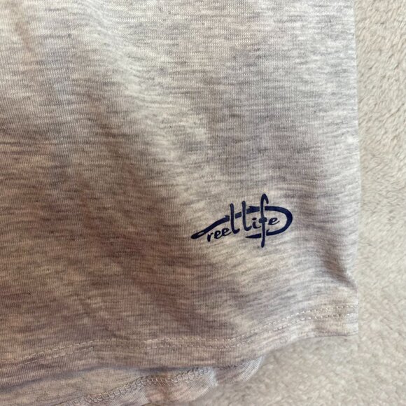 Reel Life Womens T-Shirts L/G Lot of Two Polyester & Spandex Heather Gray & Peac - Picture 4 of 13